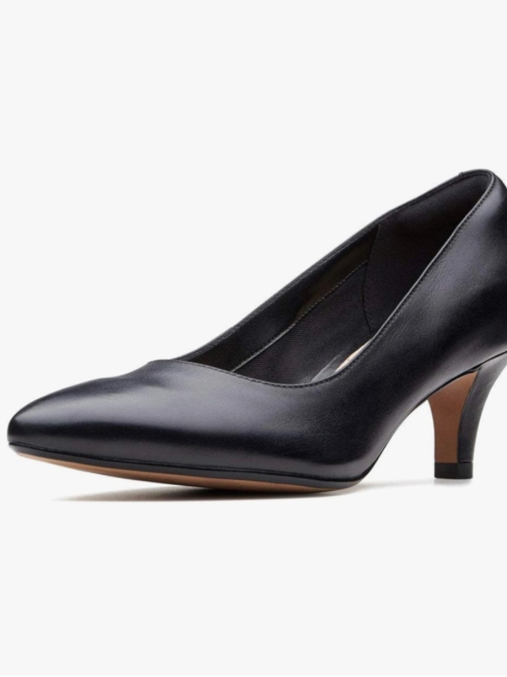 Clarks Black Leather Linvale Jerica Pumps Heels 6.5W Comfort Work Office Fall
